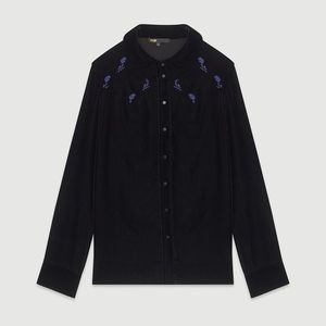 Maje Castina Velvet Shirt